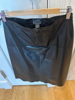 Banana Republic Black Faux Leather Pencil Skirt